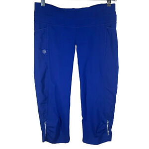 ATHLETA Dobby Be Free Knicker Blue Crop Legging Capri Women’s Size S 138478